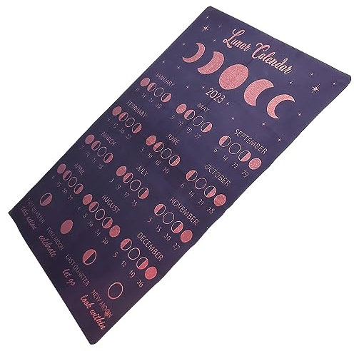FUNOMOCYA Büro-Mondphasenkalender 2024 Mondkalender 2024 Mondkalender für das ganze Jahr Mond Phase bauernkalender lunar calender dekorativer Mondkalender zarter Mondkalender Hintergrund