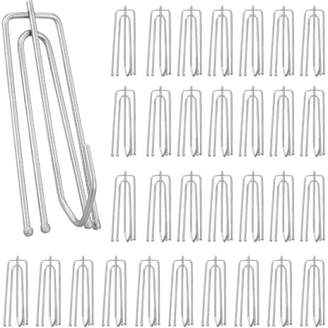32 Piezas Ganchos para Cortinas Plisada de Acero Inoxidable, Ganchos Plisados para Cortina de Metal, Ganchos de Metal para Cortina de Ducha, Gancho de Cortina Pesado para Cortinas