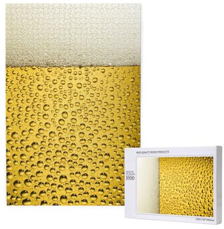 Eiskaltes Bier-Design, Puzzle 1000 Teile, Holzpuzzle, Spielzeug, Familienspiel, Wanddekoration für Erwachsene und Teenager