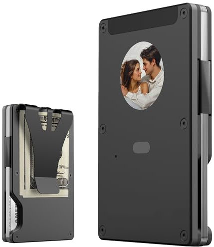 LORESJOY Portmonee Herren, Geldbörse Herren Airtag, E-Ink Kartenetui Herren Geldbörse Slim Wallet Geldbeutel Kartenetui Kreditkartenetui Kreditkartenhülle Kreditkarten Geldbeutel Geschenk(Schwarz)