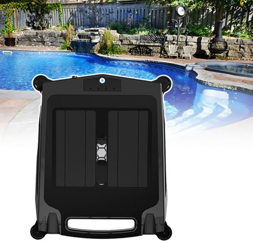HCAUYNN Aspirafoglie per Piscina con Motore Brushless, Cestello Portaoggetti Fino A 3,4 L, Pulizia Piscina Interna Ed Esterna, con Pannelli Solari