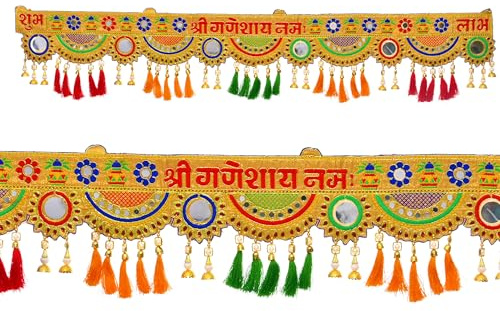 Toran Bandanwaar Decoration Traditional Wall Door Decorative Hanging forHome Temple Festival Wedding Function Party Décor and Gifting (Shri Ganesha)