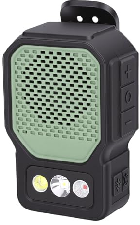 SIXRUN Haut-Parleur Portable, Haut-Parleur Bluetooth Portable avec Lampe de Poche LED, Puissance 5 W, Idéal pour Le Camping et la Randonnée (Green) (Green)