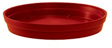 EDA - Soucoupe Ronde TOSCANE Ø 18,5 cm - pour Pot de Fleurs Ø 25 cm - Rouge rubis