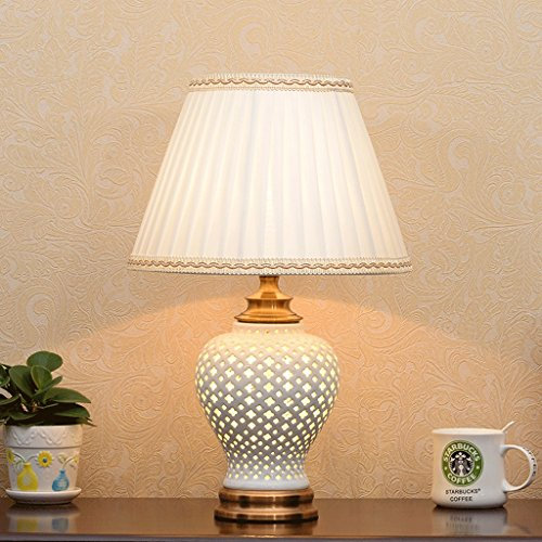 Lampada da tavolo in ceramica cava, lampada a lampada corpo lampada doppia, sorgente luminosa design, pulsante interruttore, decorazione salotto creativo lampada da letto camera da letto