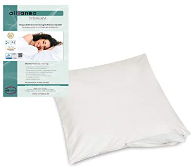 allsaneo Premium Allergiker Kissenbezug 40x40 cm | Allergie Bettwäsche extra weich und leicht | Anti Milben Encasing | Milbenschutz | allergendichter Zwischenbezug | TÜV geprüft