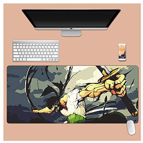 ITBT One Piece 900x400mm Tappetino Mouse Gaming 900x 400mm XXL per Mouse e PC, 3mm Mouse Pad Antiscivolo Fondo in Gomma con Bordi Cuciti, E