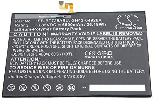 vhbw Batterie Compatible avec Samsung SM-T720, SM-T725, SM-P610, SM-P615C, SM-P615N, SM-T860, SM-T865 Tablette Pad (6800mAh, 3,85V, Li-polymère)
