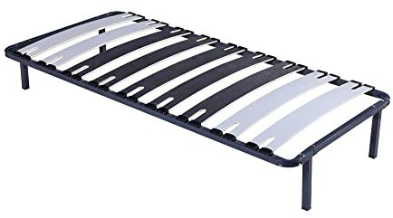 King of Dreams Patrick - Solide et Confortable Sommier Cadre a Lattes + Pieds 120x200 x 29 cm en Metal - 2 x 9 Larges Lattes de 12,5 cm - Montage Rapide et Facile - epaisseur du Metal +/- 1,2 mm