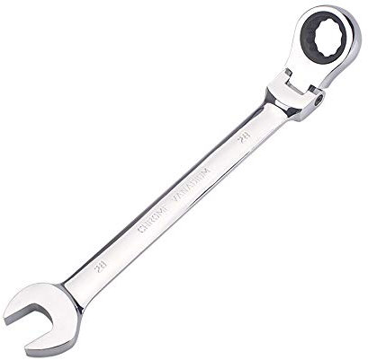 Chiave a cricchetto con testa flessata metrica da 28 mm, testa a scatola a 72 denti a cricchetto combinata