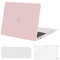 MOSISO Hülle Case Kompatibel mit MacBook Air 13 Zoll 2022 2021 2020 2019 2018 A2337 M1 A2179 A1932 Retina Display, Plastik Hartschale & Tastaturschutz & Displayschutz, Rosenquarz