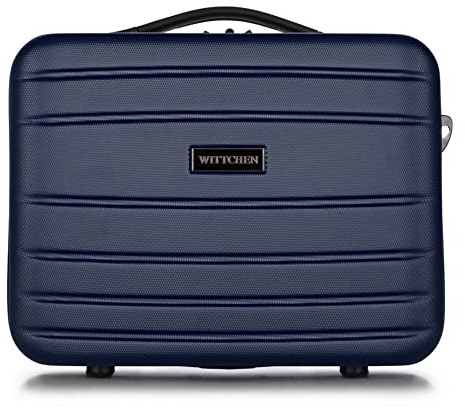 WITTCHEN Valise cosmétique Valise de Voyage en ABS Bagages Trousse de Toilette en ABS Sac cosmétique Femme Homme Étui de Voyage Globe Line Bleu Marine