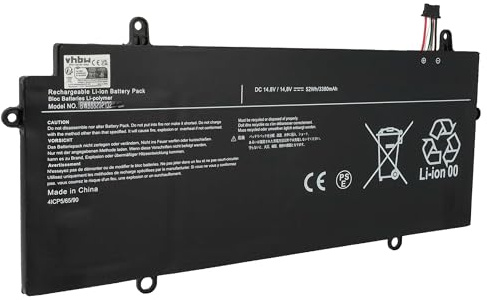 vhbw Replacement Battery compatible with Toshiba Portege Z30-C-16C, Z30-C-16K, Z30-C-16M, Z30-C-17G Laptop (3350mAh, 14.8V, Li-Polymer)