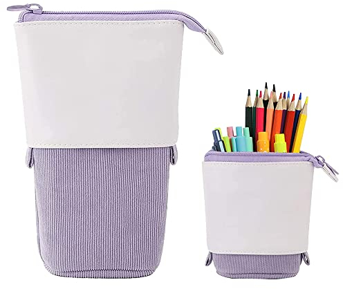 HIQE-FL Étui à Crayons Fille,Étui à Crayons de Dessin Animé,Porte Crayon Enfant,Trousse à Crayons Télescopique,Trousse à Crayons en Toile (G)