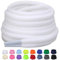 Puzeam 2 Paia Lacci Ovali per Scarpe Sportive, larghezza 6mm, Mezzi Lacci Rotondi per Sneakers, 16 Colori Stringhe per Scarpe da Corsa e Stivali - Bianchi 100