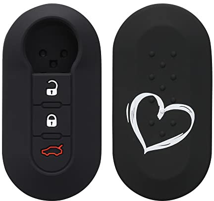 kwmobile Custodia Coprichiave Compatibile con Fiat Lancia con 3 tasti pieghevole Cover - Copritelecomando Chiave Auto - Copri Chiavi Macchina Cuore