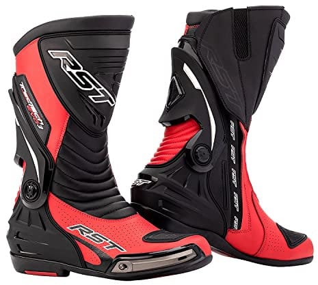 RST Tractech Evo III Sport CE APPROVE Motorcycle Motorbike Mens Racing Boot (Red / Black - 40)