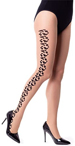 NOQ Collants fantaisie pour dames 20 deniers collants sexy sensuels aux pieds minces mat transparent, Flexy Naturel M