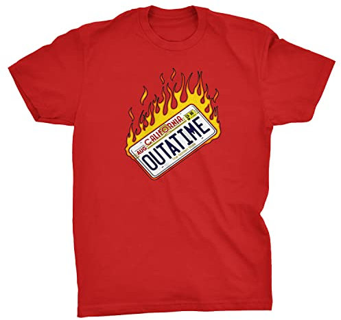 Viper Outatime Nummernschild Back Future Delorean T-Shirt, rot, 3XL