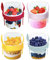VL 4PCs Yogurt Pots Reusable 500ml Overnight Oats Container with Spoon & Fork BPA free Breakfast Pots to GO Cereal On the Go Dishwasher Safe Lunch Box Oatmeal Jars Set of 4 (Red, Pink, Grey, Yellow)