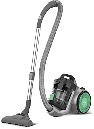 Solac AS4250 Valorous - Aspirador sin bolsa. 3L de capacidad de depósito, sistema de filtración Non'Stop Cyclone, potencia de succión óptima, filtro HEPA, antialérgico, ruedas de goma, asa, gris/verde
