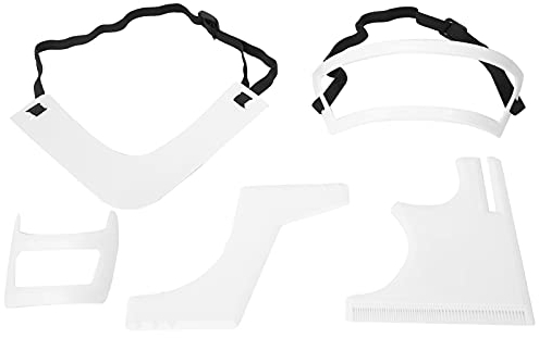 5-teiliges Bartschablonen-Set, Haarlinienpflege, Barttrimmen, Styling, Weißes Bartformer-Werkzeug-Set Zum Barttrimmen, Rasieren und Selbstschneiden