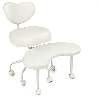 Pipersong Meditationsstuhl Plus, Flexibler Schreibtischstuhl, Kreuzbeinstuhl, mit Lendenwirbelstütze und verstellbarem Hocker, ergonomisches Design für mehrere Sitzpositionen, Elfenbein