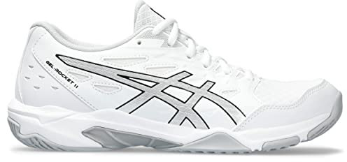 ASICS Women's Gel-Rocket 11 Volleyball Shoes, White/Pure Silver, 8 UK