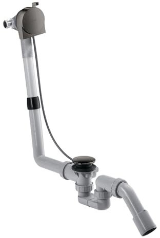 hansgrohe AXOR Exafill S kit complet, entrée de baignoire, garniture de vidage et de trop-plein, 58307330, Couleur: Polished Black Chrome