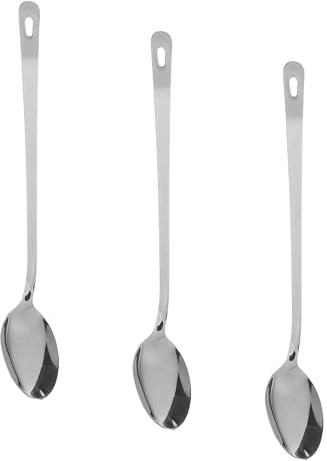 Genware NEV-300016 Serving Spoon, Stainless Steel, 16 with Hanging Hole (Pack of 3)