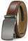 YOETEY Automatik Gürtel Herren Braun Leder, Ledergürtel Herren Braun Ratsche Automatikschließe für Herren 35mm Business Anzug, Herrengürtel Stufenlos Verstellbar