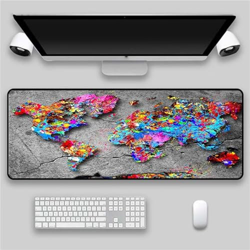 Tapis de Souris Gaming XXL 1000x500mm,Grand Tapis de Souris,Tapis de Souris à Bords Cousus,Base en Caoutchouc antidérapante,sous-Main Bureau Gamer Extra Large en Tissu - Chat Brun Mignon