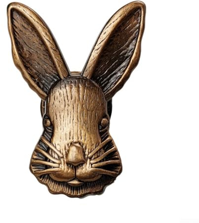 Zoegneer Zinc Alloy Rabbit Shaped Furniture Handle Door Knobs, Multiple Color Options Room Decor(Red bronze)