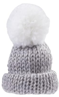 CREATIV DISCOUNT Miniatur-Strick-Mütze, Größe ca. 7 cm, hellgrau