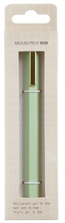 Miquelrius Metall-Kugelschreiber, blaue Geltinte, Größe 135 x Ø7 mm, Kollektion Back2Basics, Boli blau grün und gold