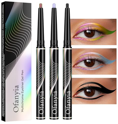 Lucoss Multichrome Lidschatten Stift Kit, 2-in-1 Chamäleon Lidschatten für Eyeliner, hochpigmentierte Schimmer Lidschatten, wasserdichte langanhaltende Metallic Lidschatten Make-up (Set B)