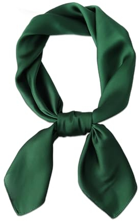 Bliceon Damen Seidentuch aus leichter Seide, Eleganter Seidenschal, Bandana, Halstuch und Kopftuch, Geschenk für Frauen, Vielseitiges Seidenschal (Grün)