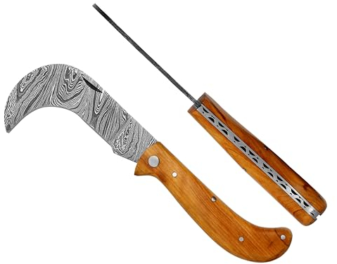 laguiole artisan 3861 Serpette Damas élégance 10 cm – Manche en teck