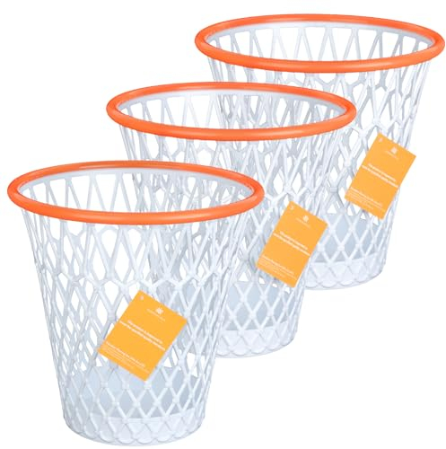 3 x Mülleimer, Basketball-Mülleimer, Basketball-Geschenk, 27,9 x 27,9 x 30,5 cm, Basketball-Halter, Mülleimer, Basketball-Thema, Geschenkkorb für Büro, Schlafzimmer, Bar, Fitnessstudio.