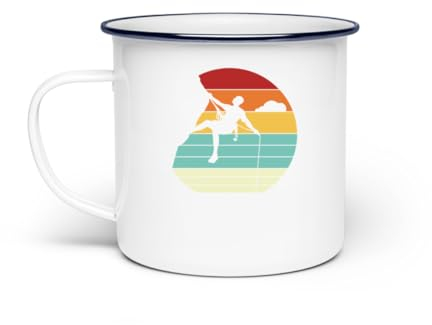 Generisch Retro Escalada Velocidad Escalada Alpina Escalada Deportiva Escalada - Taza esmaltada, Blanco, EinheitsgrÃÃ e