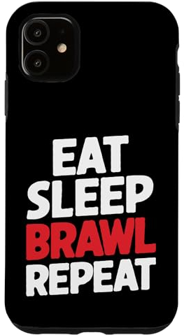 Eat Sleep Brawl Repeat Funny Stars Videospieler Hülle für iPhone 11
