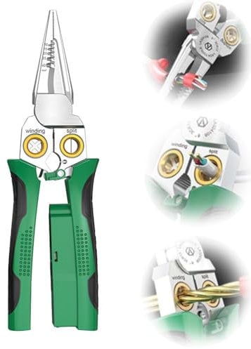 8 in 1 Super Easy Multi-Function Wire Stripping Pliers,2024 New Wire Strippers with Electricity Measurement Function,Cable Scissors for Cutting and Pulling Wires,Scraping and Pressing Wires
