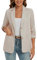MINTLIMIT 3/4 Ruched Sleeve Cotton Linen Womens Blazer Lightweight Cotton Jackets Casual Button Down (Beige XL)