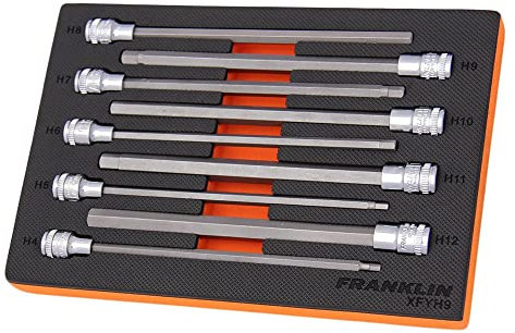 3/8 Drive Long Hex Bit Socket Set 9 Pcs Franklin Tools XFYH9