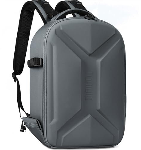 OUUTMEE Kameratasche, mit Laptopfach, DSLR-Spiegelreflexkameras,Hartschalenschutz, Anti-Fall, multifunktional Grau