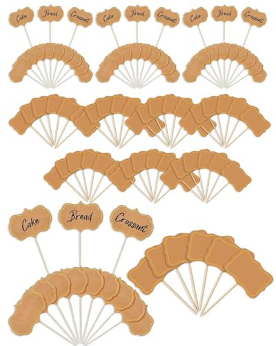 KGDUYC Etiqueta - 24 pcs carteles de buffet de cartón,placas de buffet de papel kraft para alimentos, palillos de dientes, banderas de mensajes, etiquetas decorativas para tartas y comidas