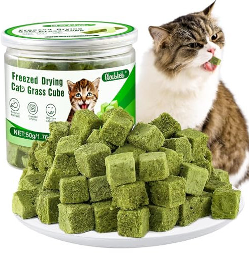 50g Cat Grass Treats, Freezed Dried Cat Grass Sticks Snacks for Cats, Edible Cat Treats for Teeth Cleaning and Hairball Removal