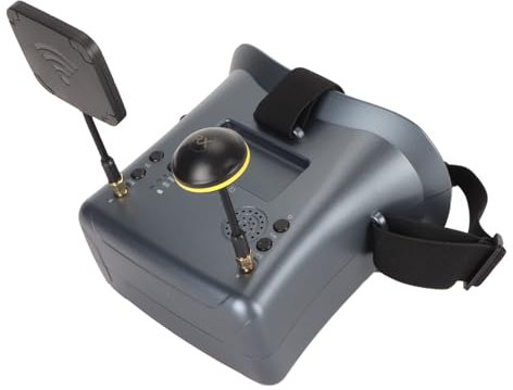 FPV-Brille, Videobrille, 5,8 G RC-Flugzeugbrille mit Dual-Antennen, Video-Headset mit DVR 4,3 Zoll 800 X 480 LCD-Bildschirm, 3,7 V 2000 MAh Akku