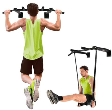 Mobiclinic® Fitness, Barra de dominadas Pared, Kit Anclaje, K3, Máx. 250 kg, Ejercicios Fuerza, Asas Espuma Antideslizante, Acero, 90x45x13 cm, Ejercicio en casa, Flexiones y Abdominales