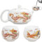 Kung Fu Tea Pot, Keramik -Teekanne mit 2 Tassen Drachen und Phoenix Farbe Wechselnder chinesischer Teekanne mit Griff und Infuser 230 ml breiter Mund Traditioneller Kung Fu Tea Topf Tee Geschenk
